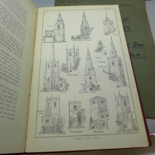 2059 - A collection of Nottinghamshire and church related books including The Churches and Monasteries of t... 