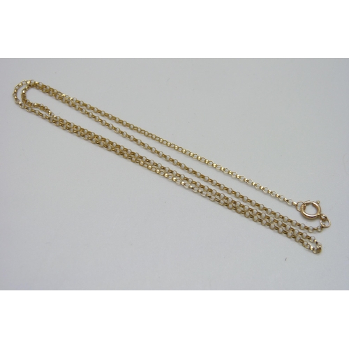 7064 - A 9ct gold necklace chain, 0.8g, 42cm