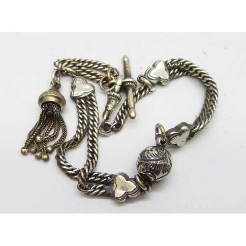 7097 - An Albertina watch chain, 26.5cm including clip