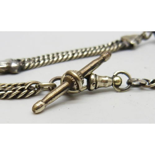 7097 - An Albertina watch chain, 26.5cm including clip