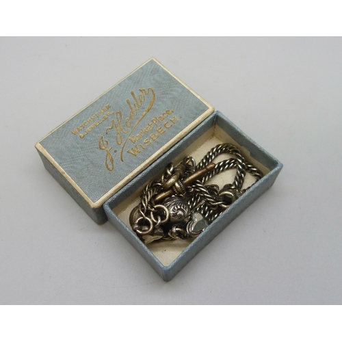 7097 - An Albertina watch chain, 26.5cm including clip