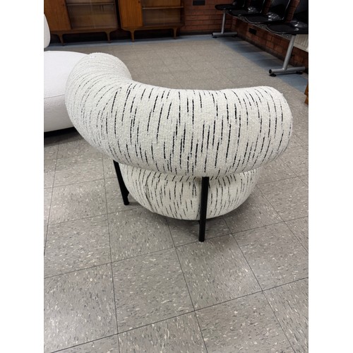 3004 - A Nice white and black striped fabric armchair (NICECHAIR) (CFL-315-57)