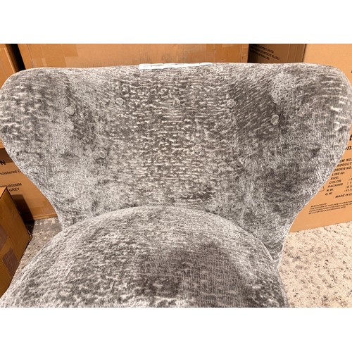 3026 - A Navagio grey chenille fabric upholstered chair with black wenge legs (ZNavagio-GREY) (CFL-315-157)