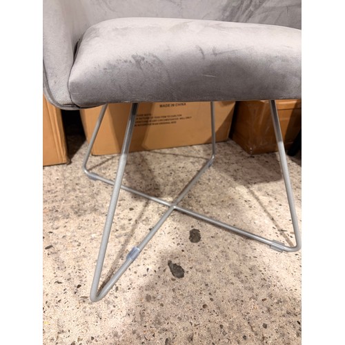 3051 - A Utah steel velvet dining chair with pewter legs (ZUtahOL-CN-IRE) (CFL-315-222)