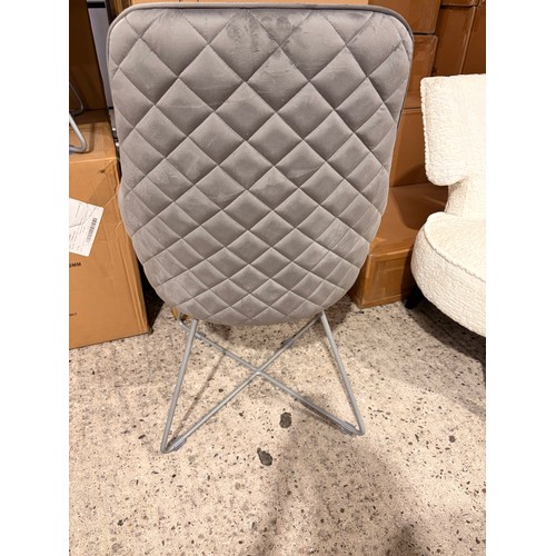 3051 - A Utah steel velvet dining chair with pewter legs (ZUtahOL-CN-IRE) (CFL-315-222)