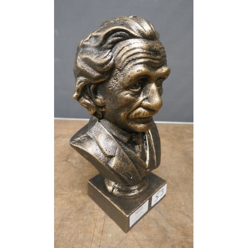 5035 - A cast metal bust of Albert Einstein  *This lot is subject to VAT