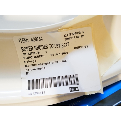 Three Roper Rhodes Secure Fix toilet seats, (382-220,253,254) *This lot ...