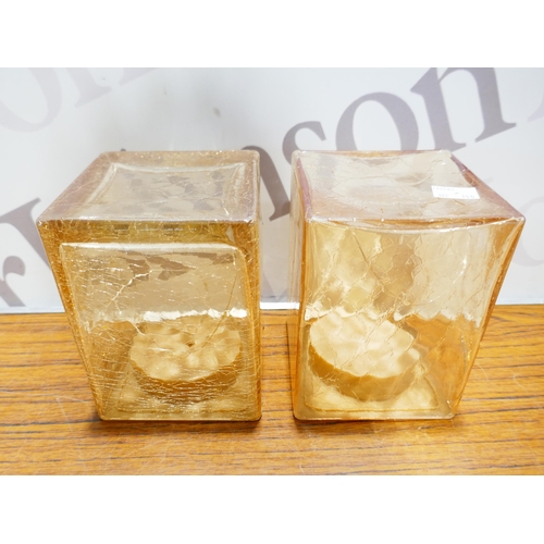 6060 - Six Evergreen LED glass cubes, (382-99,100) *This lot is subject to VAT