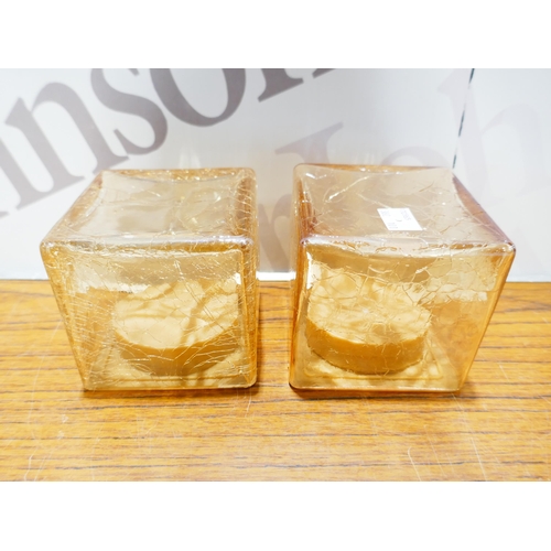 6060 - Six Evergreen LED glass cubes, (382-99,100) *This lot is subject to VAT