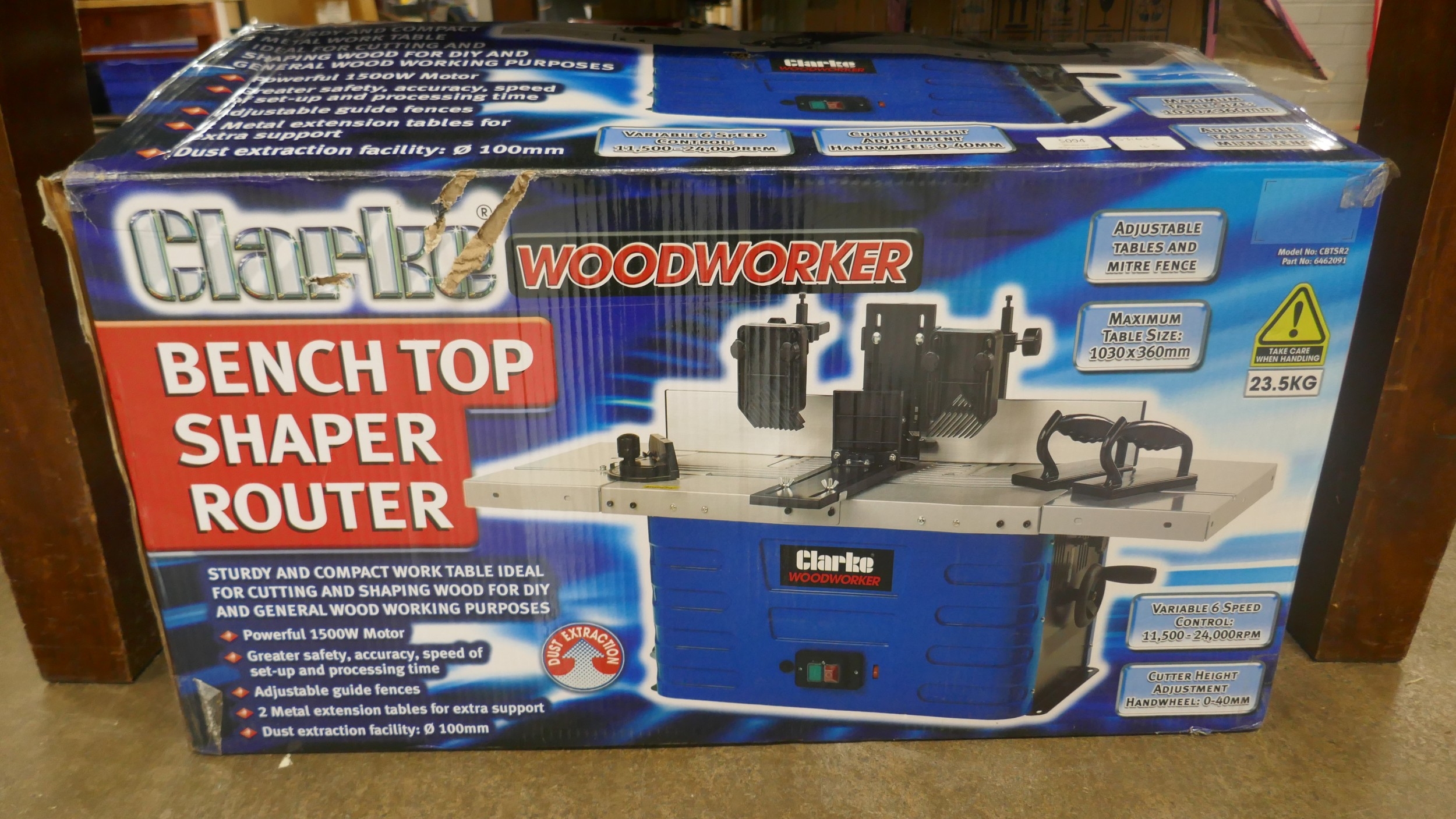 A sample Clarke woodworker bench top shaper router - model CBTSR2 *This ...