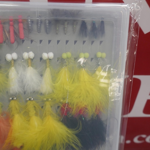 A set of trout flies - unused in an A4 file box