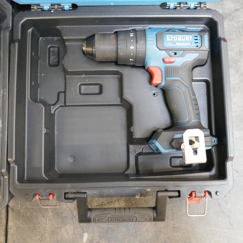 5048 - An Erbauer ECD18-Li-2 cordless power drill (no battery) and an Erbauer ERH1500, 240V hammer drill *T... 