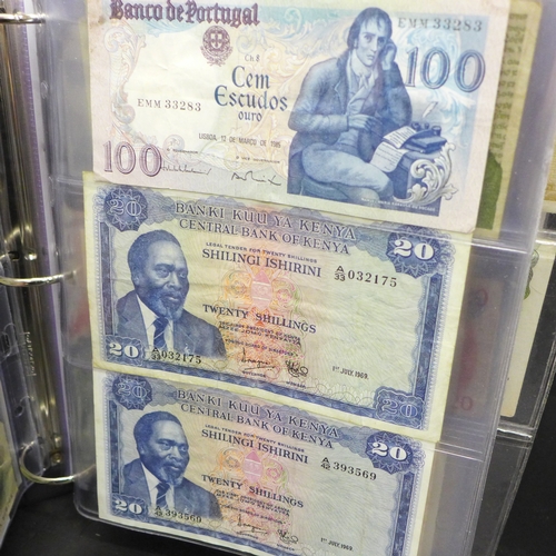 A collection of of foreign and British bank notes