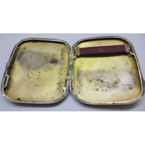 7289 - A silver cigarette case, Birmingham 1946 hallmarks, 92.2g