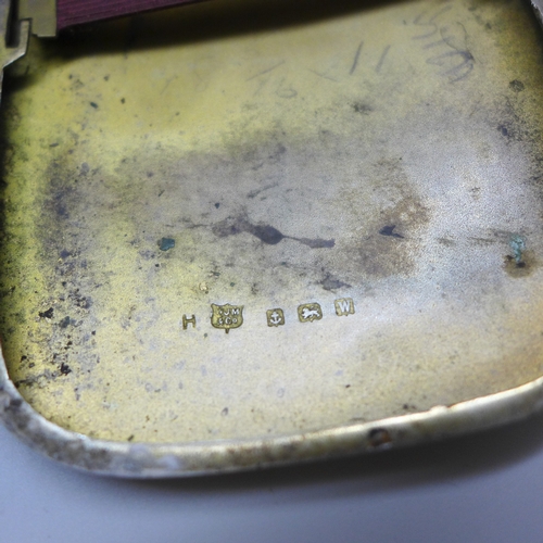 7289 - A silver cigarette case, Birmingham 1946 hallmarks, 92.2g