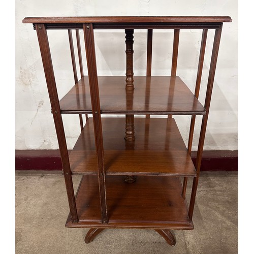 An Edward VII mahogany revolving bookcase