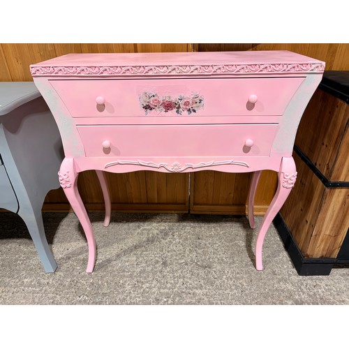 A pink French style two drawer console table