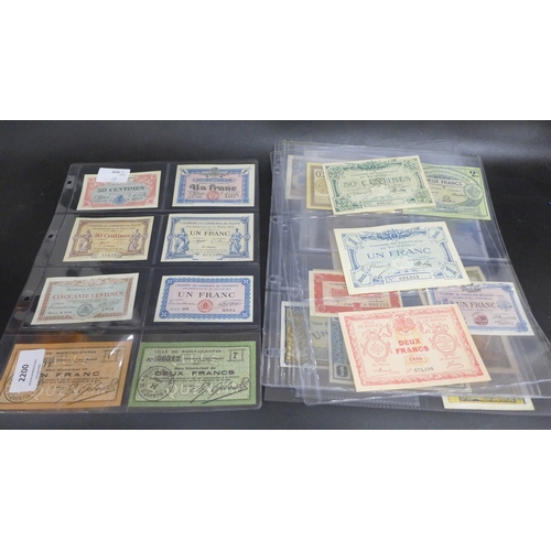 A collection of emergency bank note issues, mostly WWI period, 1916