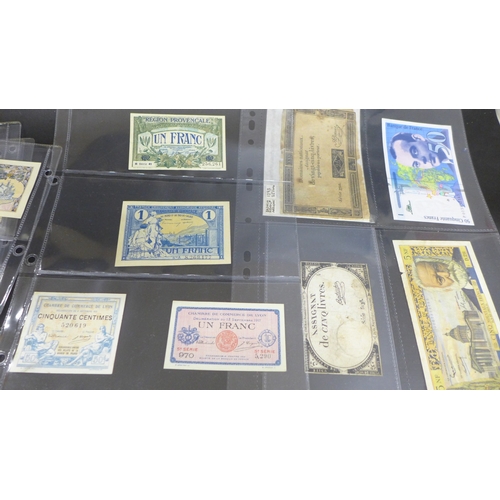 A collection of emergency bank note issues, mostly WWI period, 1916