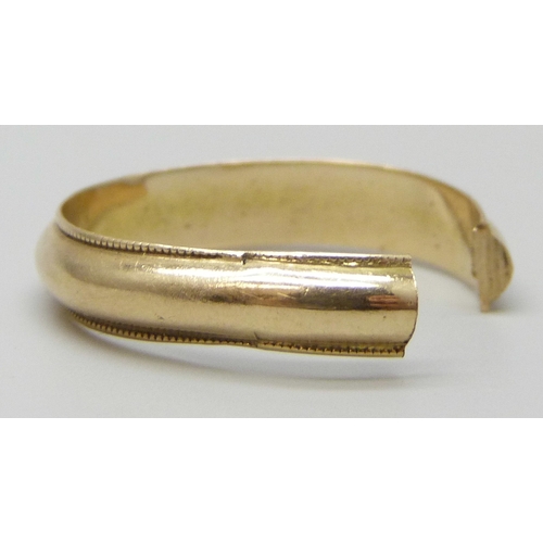 7012 - A 14k gold ring, a/f, 3.6g
