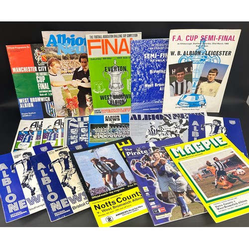 2092 - Football memorabilia; West Bromwich Albion home and away programmes 1960s onwards, including 1968 FA... 