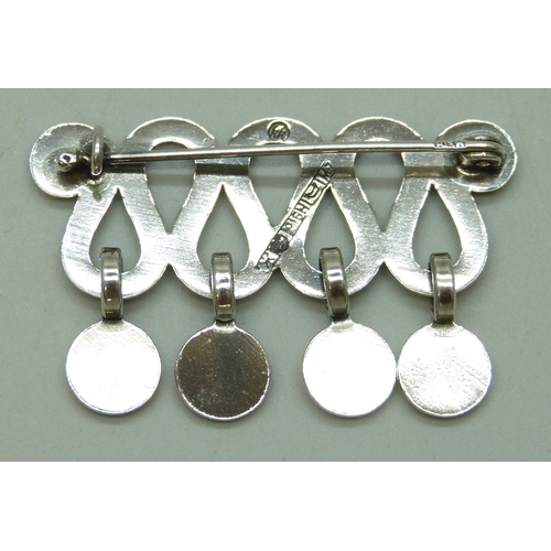 7073 - Kalevala Koru, a Finnish silver brooch, date mark M7 for 1965, 4.5cm, 10g