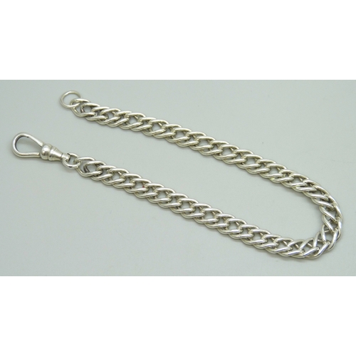 7124 - A silver bracelet with a dog clip clasp, 14g, 20.5cm