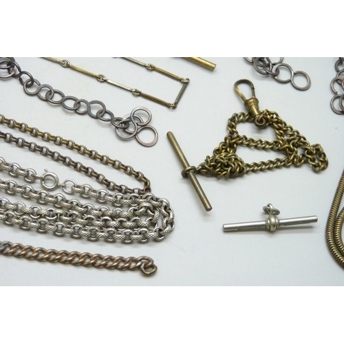 7149 - A collection of Alberts, chains, etc.