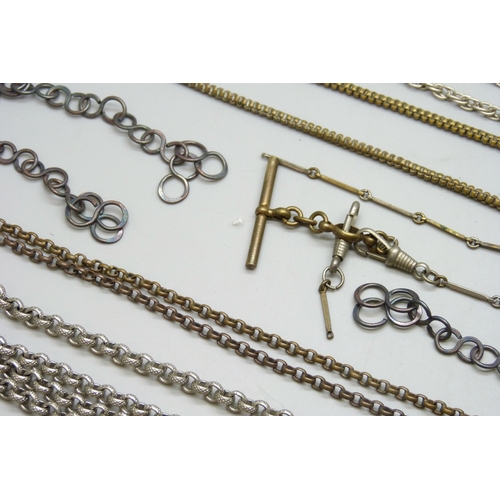 7149 - A collection of Alberts, chains, etc.