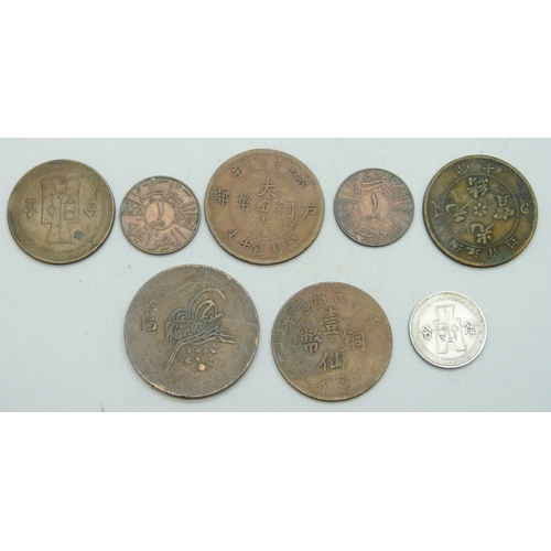 7283 - Eight Eastern coins including Chinese