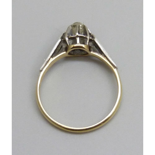 7138 - An 18ct gold diamond solitaire ring, 2.4g, N/O