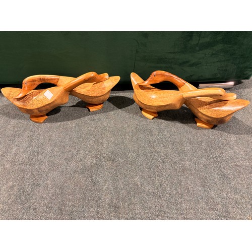 3004 - A pair of decorative wooden ducks
