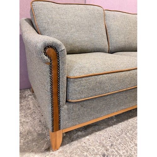 3007 - A Whinfell lowland thistle fabric and leather piping 2 seater sofa  (XWHIN02) (CFD-316-12)