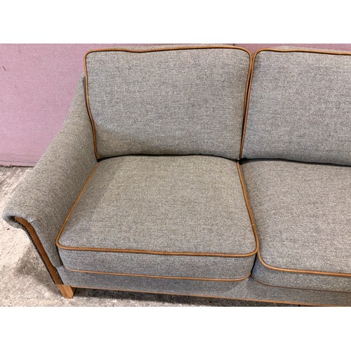 3007 - A Whinfell lowland thistle fabric and leather piping 2 seater sofa  (XWHIN02) (CFD-316-12)