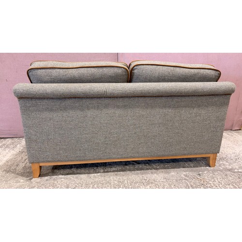 3007 - A Whinfell lowland thistle fabric and leather piping 2 seater sofa  (XWHIN02) (CFD-316-12)