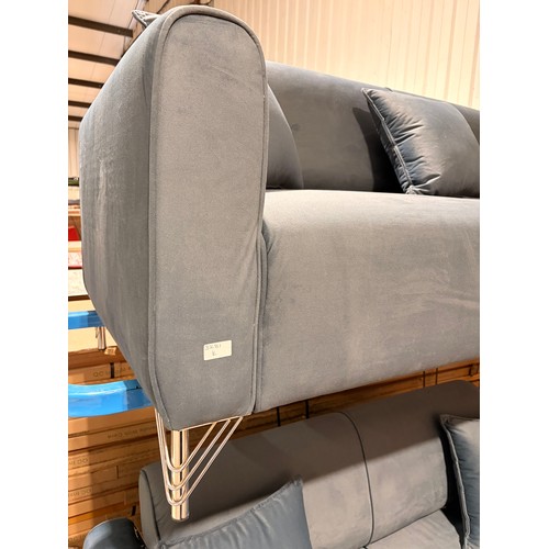 3010 - A Rivan steel blue 3 seater sofa with adjustable backrest *This lot is subject to VAT