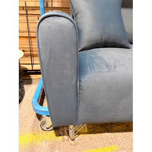 3011 - A Rivan steel blue 2 seater sofa with adjustable backrest *This lot is subject to VAT