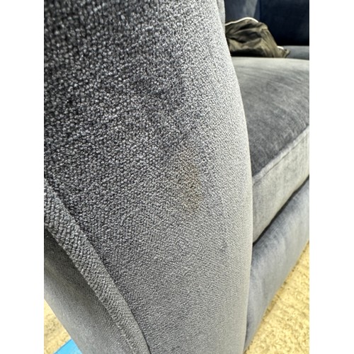 3016 - A marine pile velvet upholstered 2 seater sofa