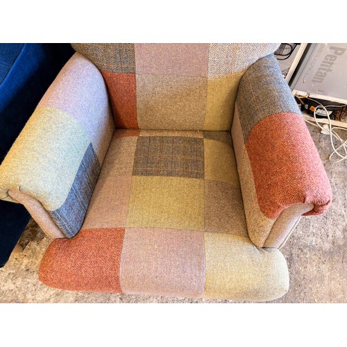 3034 - A Burford harlequin fabric occasional chair (Feet require attention) (PATCHBURFORD) (CFD-316-6)