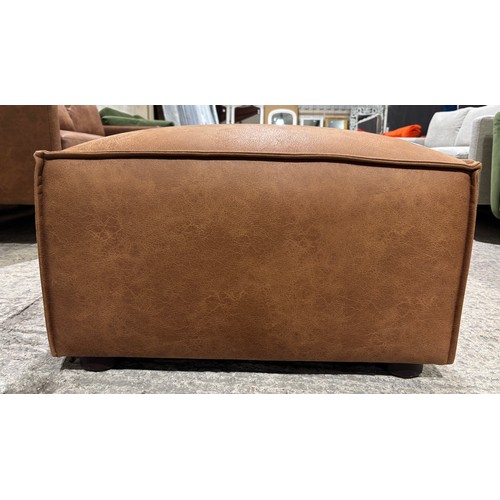 3050 - A Swyft model 03 chestnut faux leather ottoman, RRP £1,049