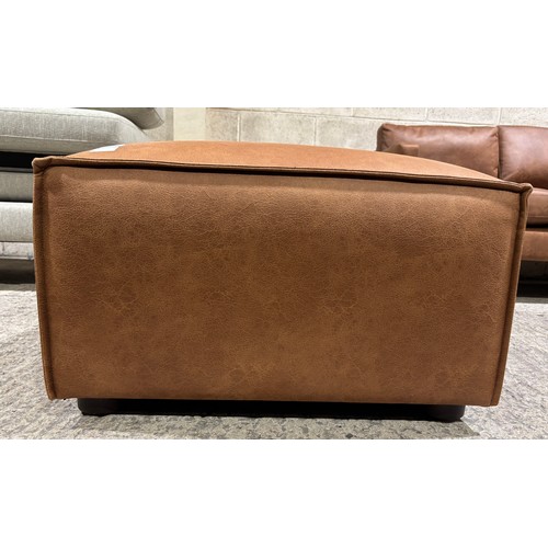 3050 - A Swyft model 03 chestnut faux leather ottoman, RRP £1,049