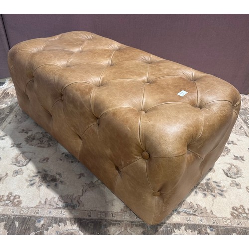 3064 - A Chester Club rectangler nubuk leather buttoned footstool (CHCOTSM) (CFD-316-23)