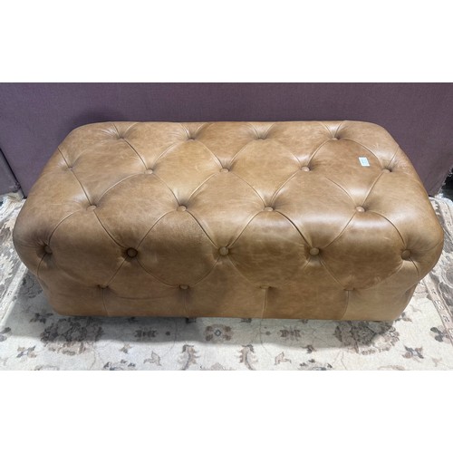 3064 - A Chester Club rectangler nubuk leather buttoned footstool (CHCOTSM) (CFD-316-23)