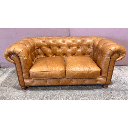 3065 - A Gotti Club Chesterfield nubuk leather 2 seater sofa (XGTI3L02_PL) (CFD-316-9)