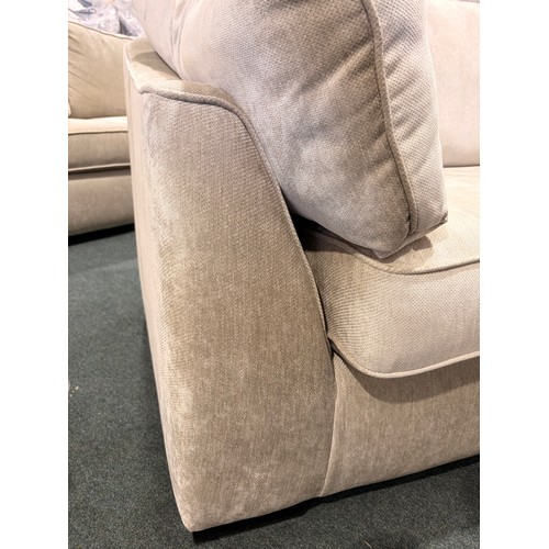 3086 - An ivory pile velvet upholstered oversized armchair