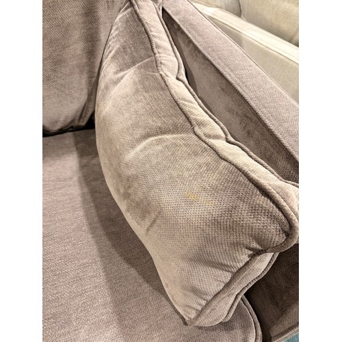 3087 - An umber velvet upholstered 3 seater sofa