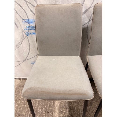 3099 - A set of three Pisa dark slate fabric pu piped dining chairs (marked) (VCPisaSLATE) (CFL-316-26,27,2... 