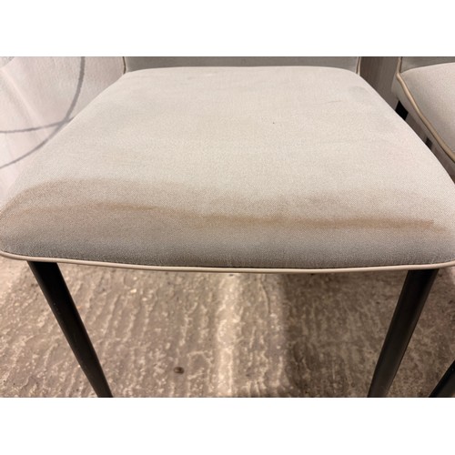 3099 - A set of three Pisa dark slate fabric pu piped dining chairs (marked) (VCPisaSLATE) (CFL-316-26,27,2... 