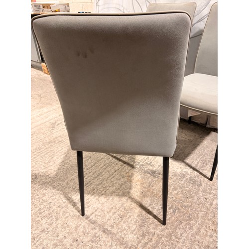 3099 - A set of three Pisa dark slate fabric pu piped dining chairs (marked) (VCPisaSLATE) (CFL-316-26,27,2... 