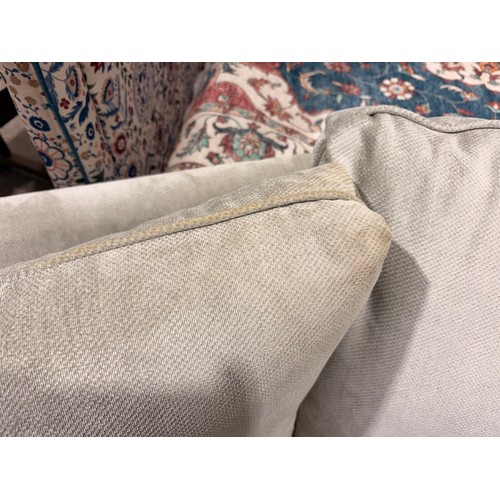 3113 - An ivory pile velevt upholstered 3 piece corner sofa